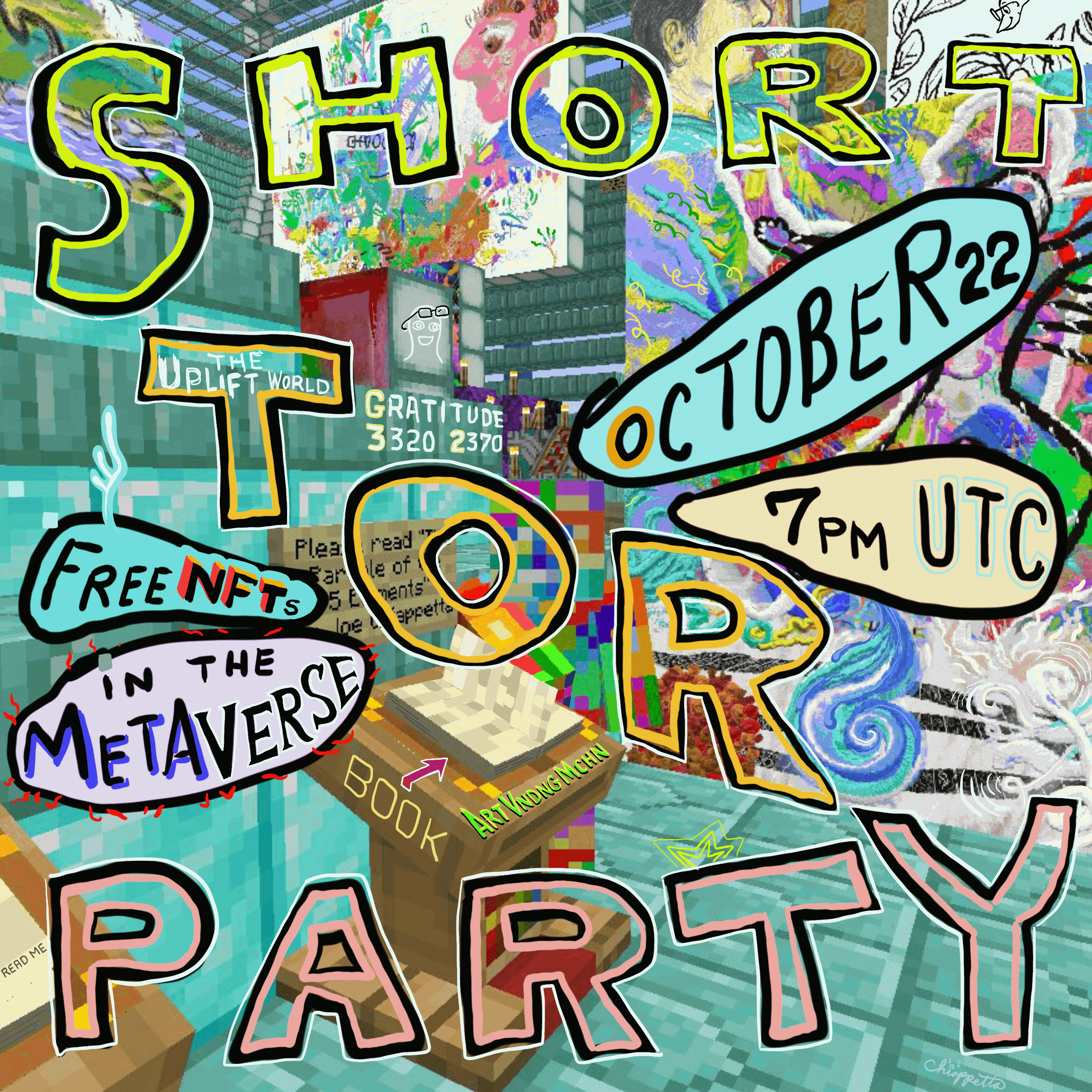 Short Story Party is rare digital art by Joe Chiappetta
