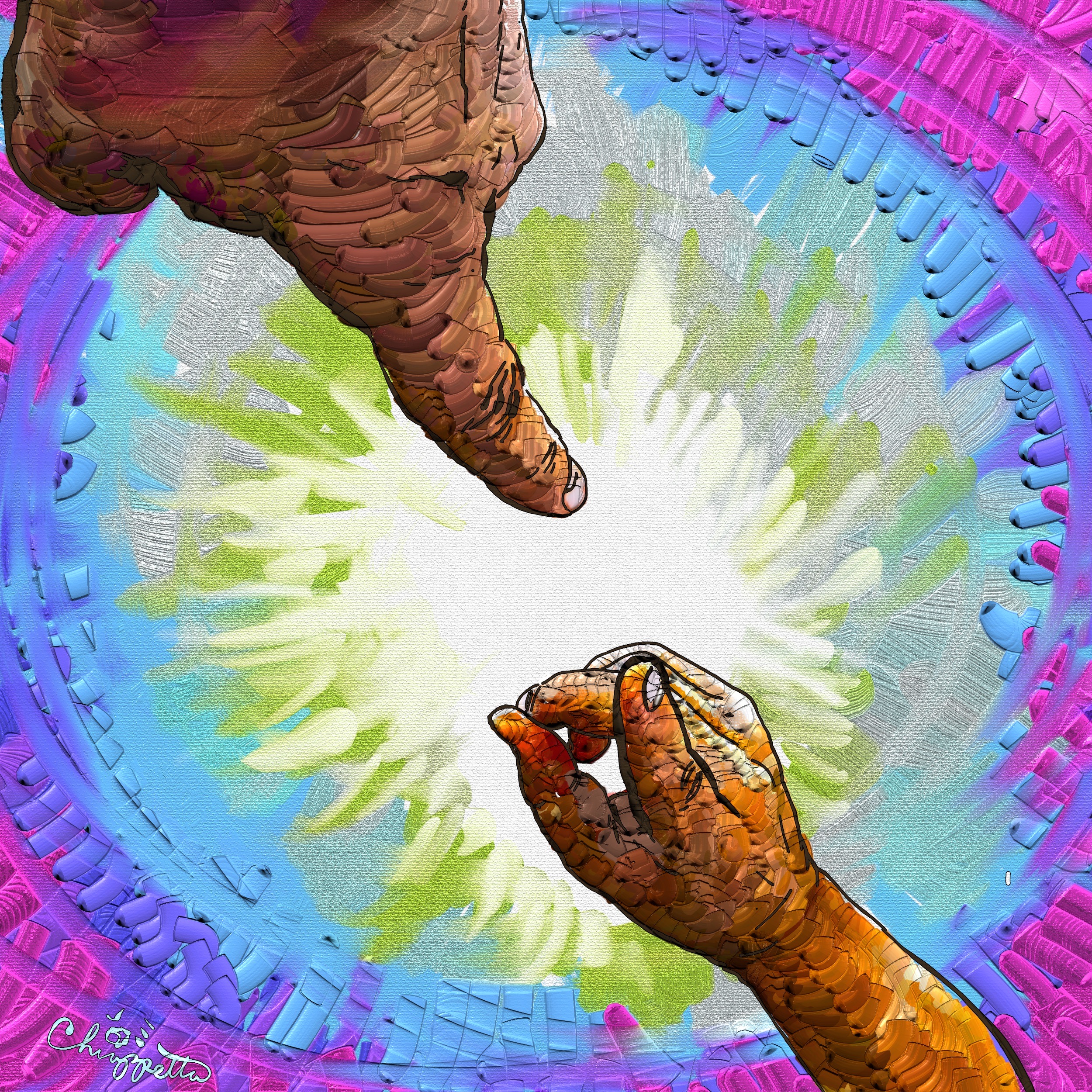 Godly Touch is rare digital art by Joe Chiappetta