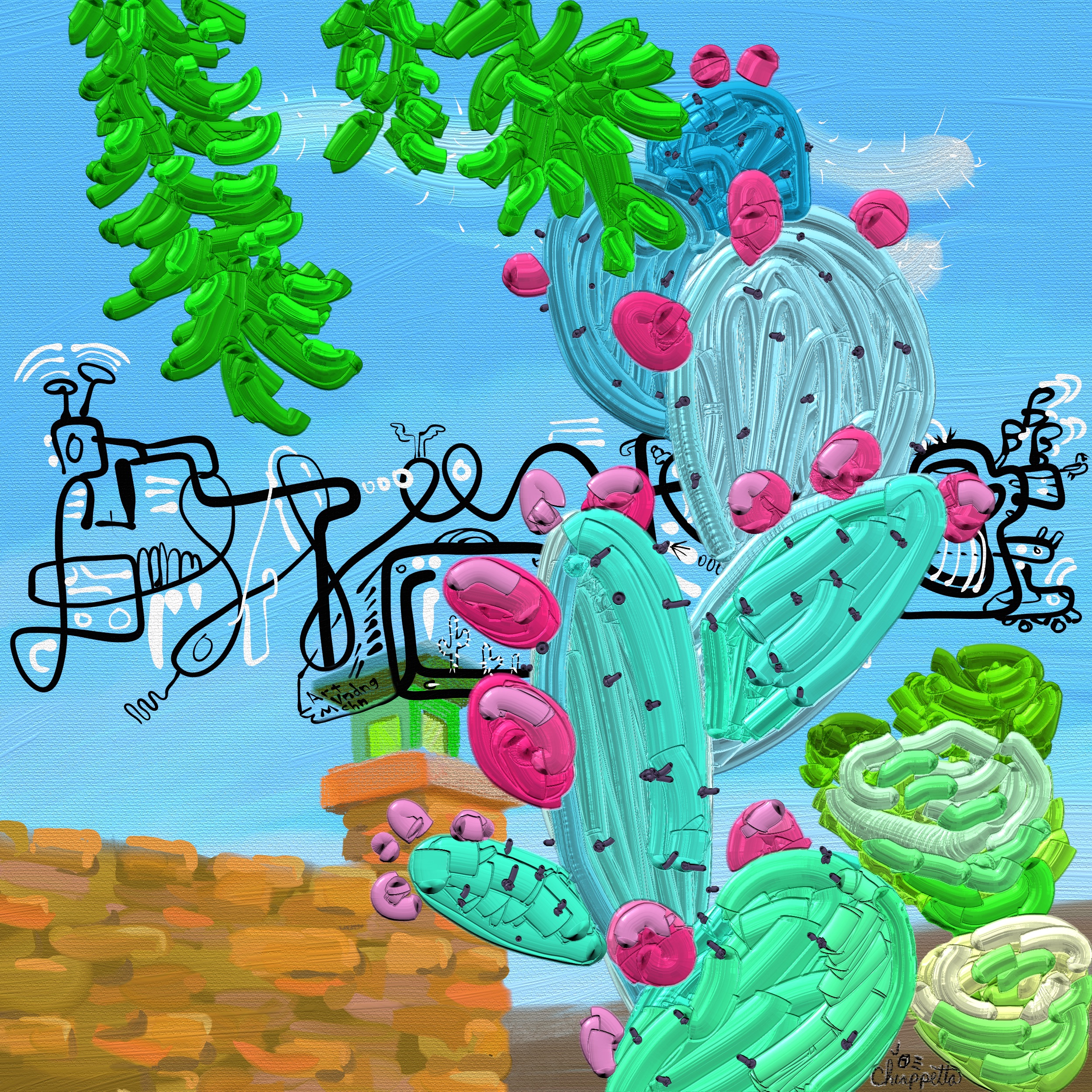 Totally California Window Scene is rare digital art by Joe Chiappetta Totally California Window Scene is rare digital art by Joe Chiappetta